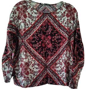 ZARA 3/4 Sleeve Patchwork Floral Blouse XS